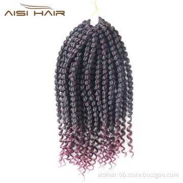 Aisi Hair 12 Inch Marley Braids Ombre Crochet Braids Synthetic Braiding Hairpieces Twists Curly Crochet Hair Extensions